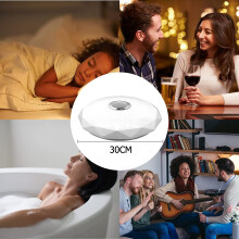 Stjernehimmel lampeskjerm taklampe, Bluetooth-høyttaler integrert timerfunksjon for soverom bad stue barnerom, energibesparende kjølig