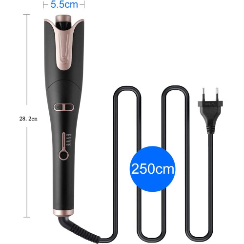 One-Click Automatic Curling Iron, Rotating Barrel with Adjustable Temperatures, Negative Ion Generator for Fast Heating & Anti-Tangle Performance