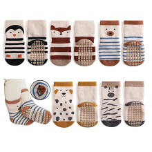 Calzini in cotone traspirante per neonati, calzini antiscivolo per bambini piccoli, materiale elastico, comodi e caldi, polsino elastico