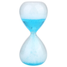 High Borosilicate Glass Sand Timer, Decorative Hourglass for Time Management Assistant, Stylish Family Ornament (Blue)