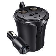 Travel Ready Car Power Inverter, Convert Dc To Ac, Volt Meter, Dual Usb Car Charger, Led Display Screen, On Off Switch For Safe And Convenient Power