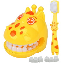 Kids Dental Teaching Model Giraffe Teeth with Toothbrush, Educational Dentist Playset for Toddlers