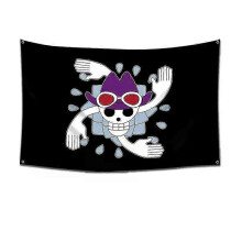 (60 x 90 cm, 5722-19) One Piece Pirate Skull Flag Home Bedroom Wall Decor Banner Painting Luffy Straw Hat Pirates Flag Toy Stapestries Wall Stickers