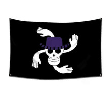 (60 x 90 cm, 5722-20) One Piece Pirate Skull Flag Home Bedroom Wall Decor Banner Painting Luffy Straw Hat Pirates Flag Toy Stapestries Wall Stickers