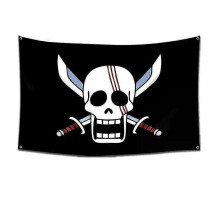(60 x 90 cm, 5722-30) One Piece Pirate Skull Flag Home Bedroom Wall Decor Banner Painting Luffy Straw Hat Pirates Flag Toy Stapestries Wall Stickers