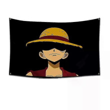 (60 x 90 cm, 5722-2) One Piece Pirate Skull Flag Home Bedroom Wall Decor Banner Painting Luffy Straw Hat Pirates Flag Toy Stapestries Wall Stickers