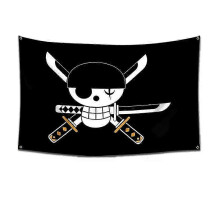 (60 x 90 cm, 5722-5) One Piece Pirate Skull Flag Home Bedroom Wall Decor Banner Painting Luffy Straw Hat Pirates Flag Toy Stapestries Wall Stickers