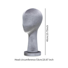 (Height 40cm, Gray) Mannequin Head Hat Holder Hat Display Stand for Styling Headdress Home Decor Height 40cm Apricot