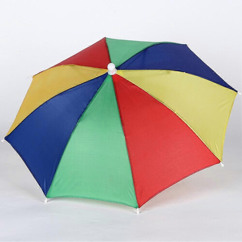 (1pcs,A)Kids Umbrella Hat with UV Protection Foldable Rain Sun Shield for Outdoor Adventures Adjustable Strap 2