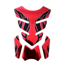 Tank Cap Sticker Carbon Universal Motorcycle Tank Pad Protector 3D Decal Red