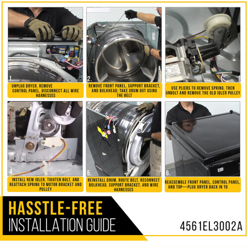 Dryer Pulley Assembly for Efficient Drive Reducing Friction Wide 1
