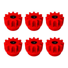 6Pieces Wear Resistant Mop Gear Part for Simple Replacement-Red