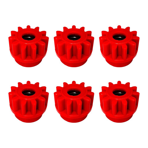 6Pieces Wear Resistant Mop Gear Part for Simple Replacement-Red