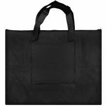 Transport Bag for Art Utensils, Waterproof A2 Art Folder with Handles, Drawing Folders, black, simple