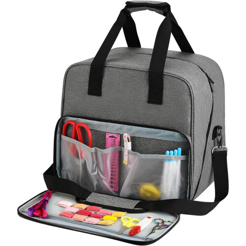 Sewing Machine Bag for Travel with Adjustable Shoulder Strap, Gray 1