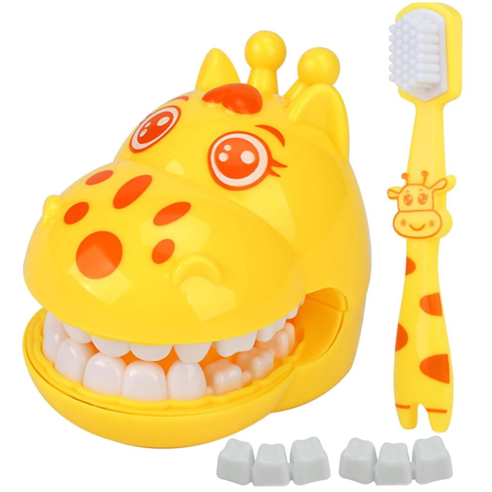 Kids Dental Teaching Model Cartoon Giraffe with Toothbrush for Interactive Oral Hygiene Training