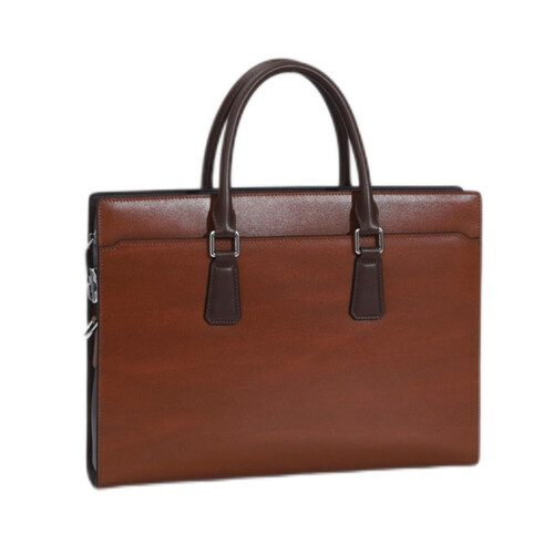 Men's Leather AntiTheft Briefcase With Password Lock, Cowhide, Multifunctional Business Bag, Light Grey