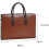 Men's Leather AntiTheft Briefcase With Password Lock, Cowhide, Multifunctional Business Bag, Light Grey 4