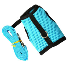 Pet Harness and Leash Set for Small Animals Rabbit Guinea Pig Ferret Puppy, Breathable Mesh, M, Blue