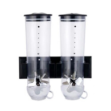 Cereal Dispenser, 3L Double Candy Dispenser, Pack of 2, Black