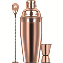 (Rose Golden) Professionelles 24-Unzen-Cocktail-Shaker-Set aus 18/8-Edelstahl mit Margarita-Mixer, Messbecher und Rührlöffel –