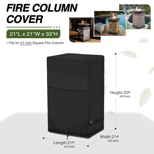 Protections Fire Column Cover 420D Oxford Waterproof-Black 2