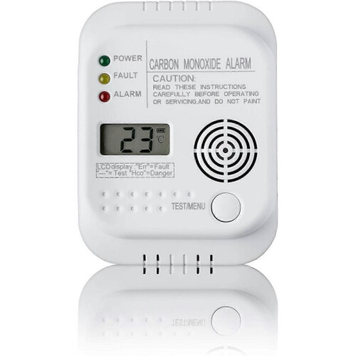 Carbon Monoxide Detector, Battery Powered, Gas Detector with Display and Temperature Gauge