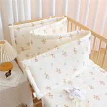(120×30cm, N03) Set aus atmungsaktivem Nestchen und Bettgitter für Kleinkinder – weich gepolsterte Seitenschoner für Babybetten,