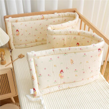 (240×30cm, N07) Set aus atmungsaktivem Nestchen und Bettgitter für Kleinkinder – weich gepolsterte Seitenschoner für Babybetten,