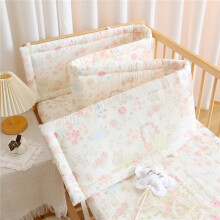 (120×30cm, N06) Set aus atmungsaktivem Nestchen und Bettgitter für Kleinkinder – weich gepolsterte Seitenschoner für Babybetten,