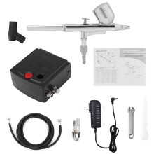 Airbrush Kit with High Pressure Spray Flow Dual Action Design Rechargeable Handheld Air Brush for Nail Art Painting Cake Decor, Suitable for Beginners