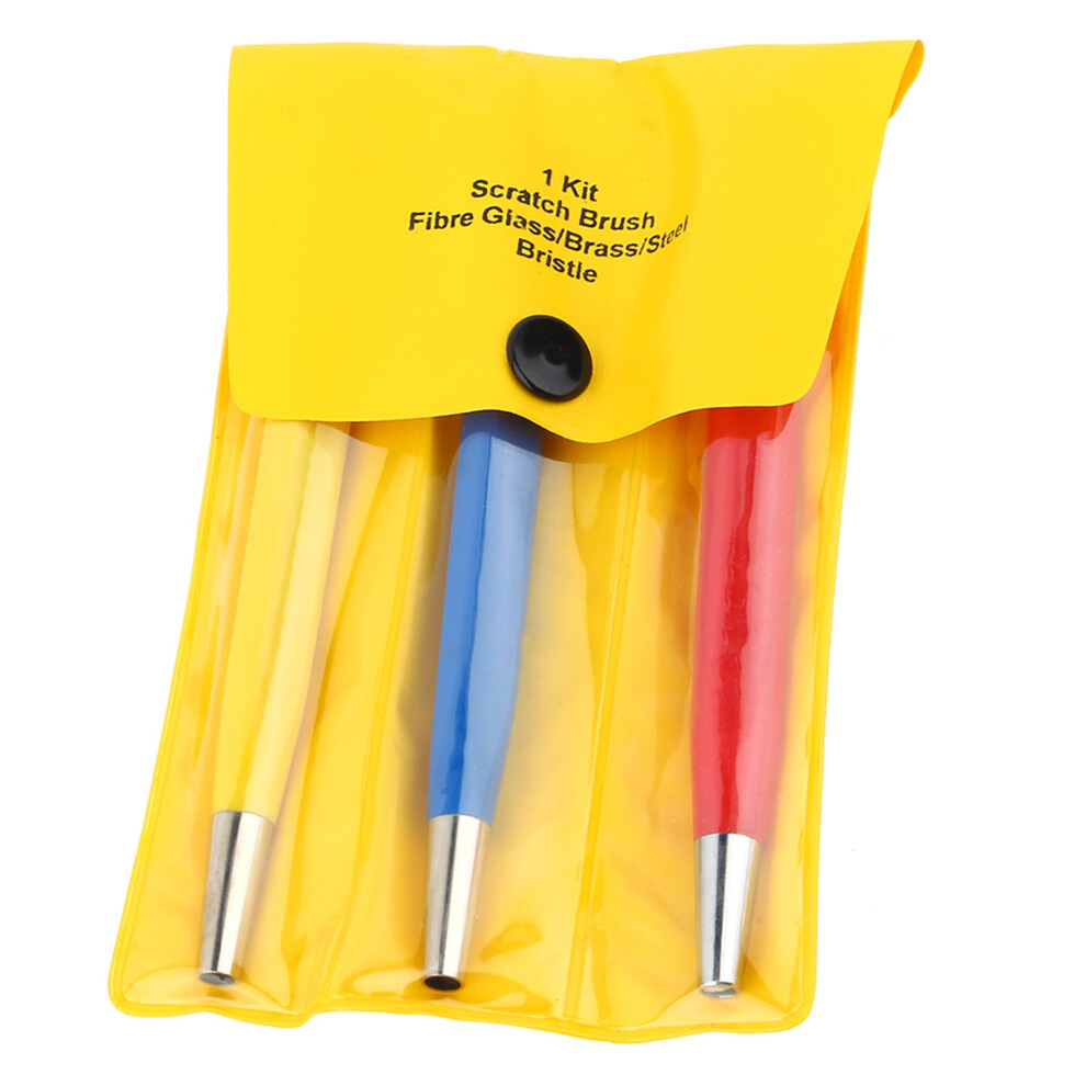 Corrosion Cleaning Scratch Brush Set Pen Style Fiberglass Bristles Rust Removal Tool Multi-Functional Cleaning Brush With Replacement Tips For Electro 9148971673425