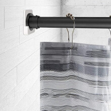 2er-Pack Duschvorhangstangenhalter mit Halterung für unebene und glatte Wände, weißes oder schwarzes ABS-Material,