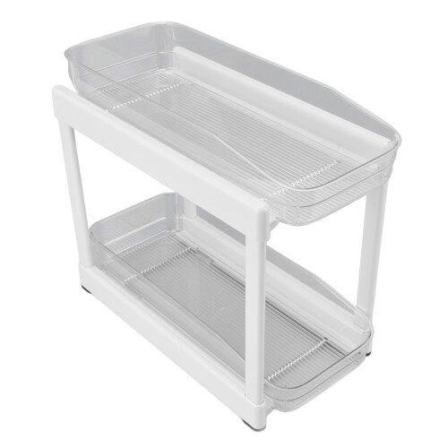 Space Saving Pull Out Cabinet Organizer Two Tier Under Sink Storage Unit With Handles And Stable Support Frame Easy Setup No Drilling Necessary Suitab 1