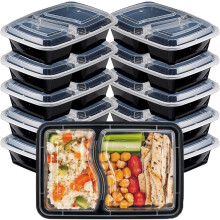 Paquet de 10 récipients de préparation de repas de 31oz, boîtes à déjeuner Bento à 2 compartiments-sans BPA, étanches,