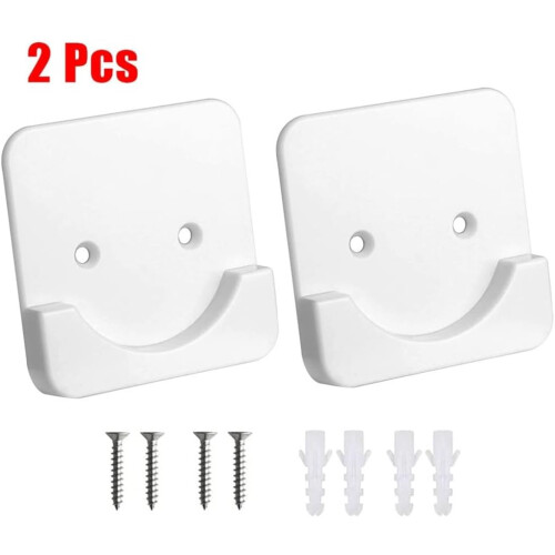 2er-Pack Duschvorhangstangenhalter mit Halterung für unebene und glatte Wände, weißes oder schwarzes ABS-Material, 1