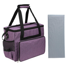 Sewing machine carrying bag with removable padded cushion, travel sewing case for sewing machine and sewing accessories