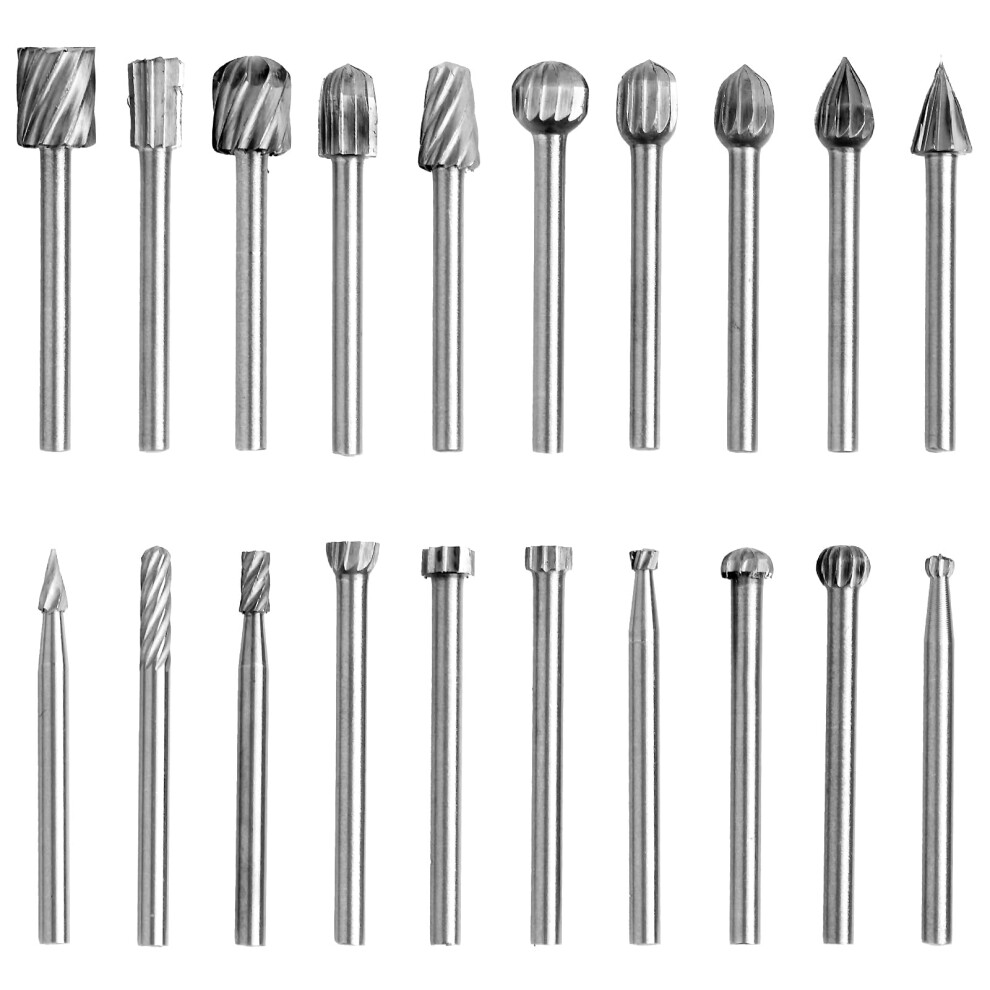 20Piece Milling Cutter Drill Sets 1/8In Shank Wood Bits Compatible With Dremel 4250 Proxxon Carving Engraving 9412369311641