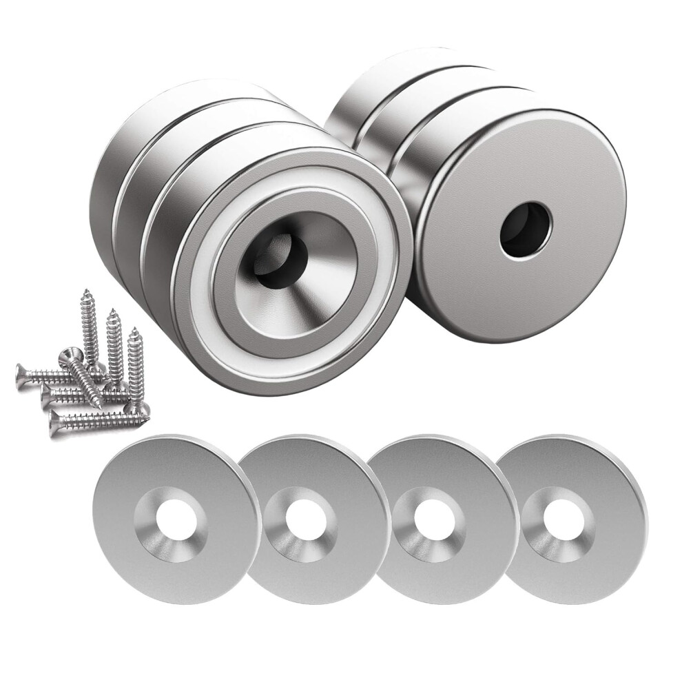 Industrial Strength Neodymium Cup Magnet, Multipurpose Magnets With Countersunk Hole For Heavy Duty Applications In Home, Kitchen, Work 9148971446791