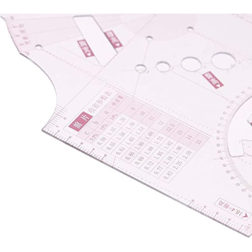 Multipurpose ruler, curved, clothing ruler, templates, sewing ruler, clothing, pattern making, measuring tool, tailor's ruler 2