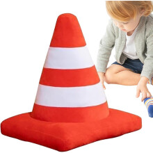 Jouet en peluche de cĂ´ne de circulation, jouets de simulation de cĂ´ne de circulation doux, coussin de barrage routier