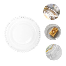 Salad Plate Pearl Rim Glass Serving Platter Dessert Bowl 21.5x21.5x1 Cm Craftsmanship Suitable For Occasions