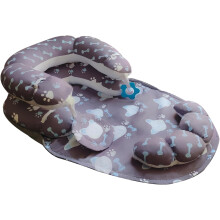 (Grey) Soporte para sentarse para bebés, almohada para el tiempo boca abajo y soporte para sentarse, asiento suave y lindo con