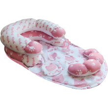 (Pink) Babysitzhilfe, Baby-Bauchzeitkissen und Sitzstütze, weiches, süßes Sitzen mit Beißspielzeug und Spiegel für 0–6 Jahre