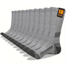 (10 Pairs Of Grey, One-size) Chaussettes de sport thermiques pour hommes - Chaussettes d'hiver et de gymnastique robustes avec soutien de la voûte pl