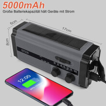 Radio meteo de urgență cu AM FM NOAA, radio meteo NOAA portabil, cu manivelă, alimentat cu energie solară, lanternă cu încărcare USB, baterie