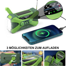 Überlebensbegleiter: Notfall-Kurbelradio mit 5000-mAh-Akku, superhelle 3-Modus-Taschenlampe für Outdoor-Camping, Wandern und