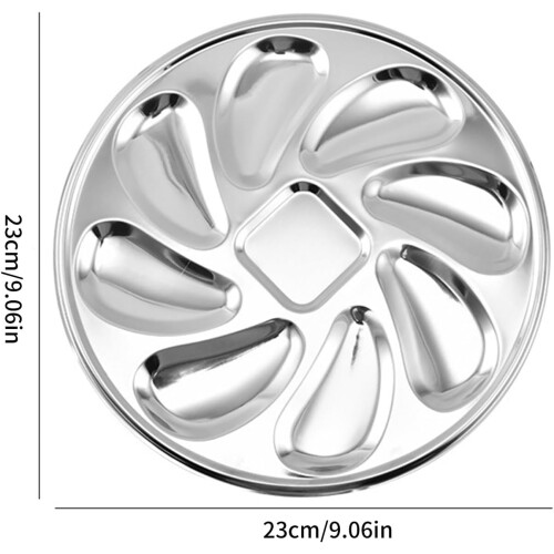 Functional Serving Dish Stainless Steel Oyster Plate Round Shellfish Seafood Serving Tray Various Shellfish 1