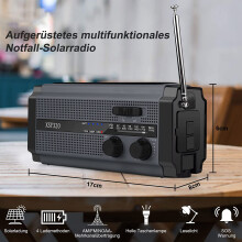 NOAA Weather Alert Radio, Solar Crank Dynamo for Emergency Kit, AM FM Shortwave Radio with Rechargeable Battery, Exceeds 5-10m LED Flashlight, Green