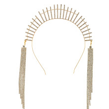 Stralende Godinnenkroon, Premium Hoofdtooi met Strassaccenten en Kwastjes, Kristallen Haaraccessoires voor Vrouwen die Van Mode houden